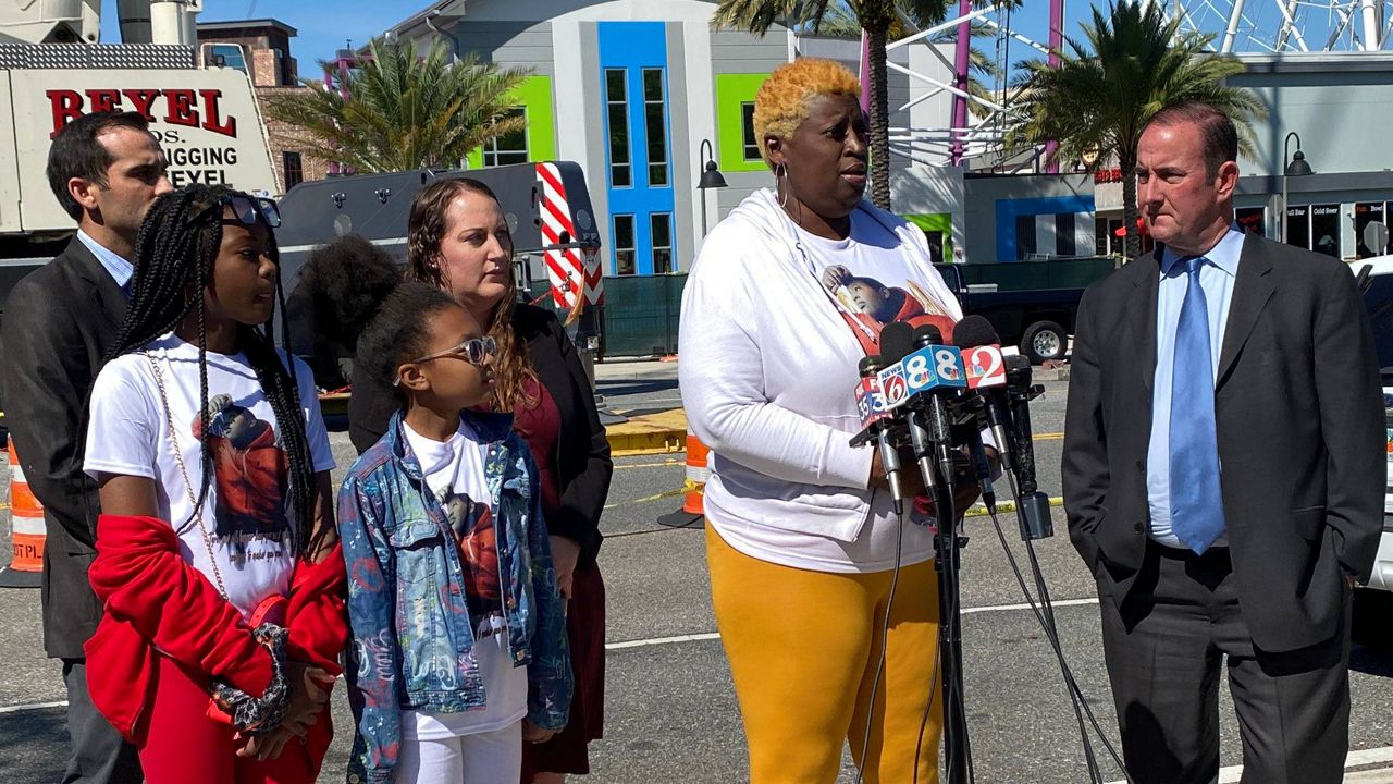 For the first time since Tyre Sampson’s fatal fall from the Orlando FreeFall ride at ICON Park, his mother, Nekia Dodd, visited the site on Wednesday, March 15. (Spectrum News)