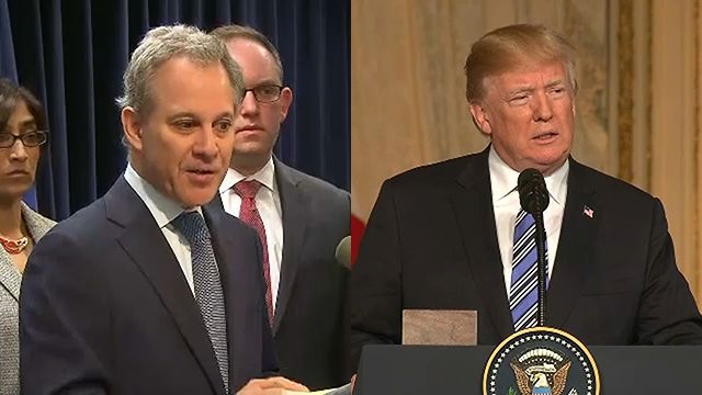 New York State Attorney General Eric Schneiderman President Donald Trump