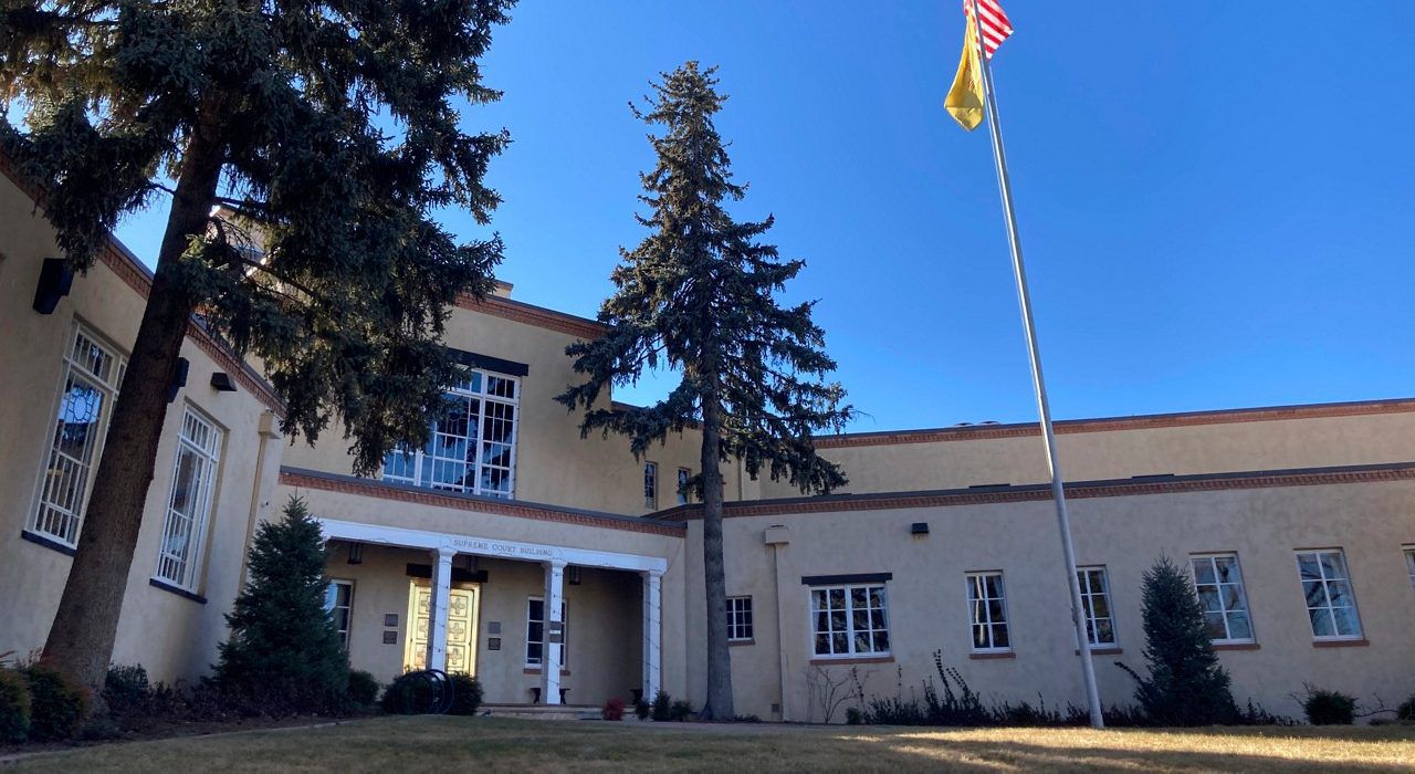 The New Mexico Supreme Court Building is seen, Jan. 9, 2023, in Santa Fe, N.M. The New Mexico Supreme Court is weighing whether to strike down local abortion restrictions by conservative cities and counties at the request of the state attorney general, in a state where abortion laws are among the most liberal in the country. Oral arguments were scheduled for Wednesday, Dec. 13, in Santa Fe. (AP Photo/Morgan Lee, File)