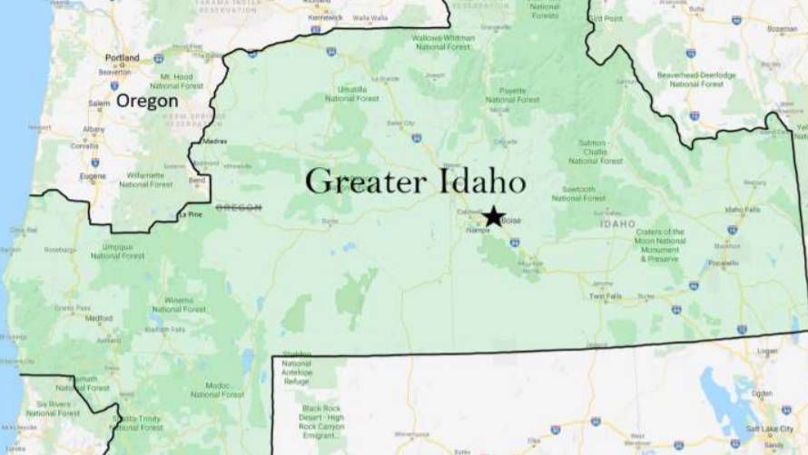 A map of "Greater Idaho," as envisioned by the group Move Oregon's Border for a Greater Idaho (credit: Move Oregon's Border for a Greater Idaho)