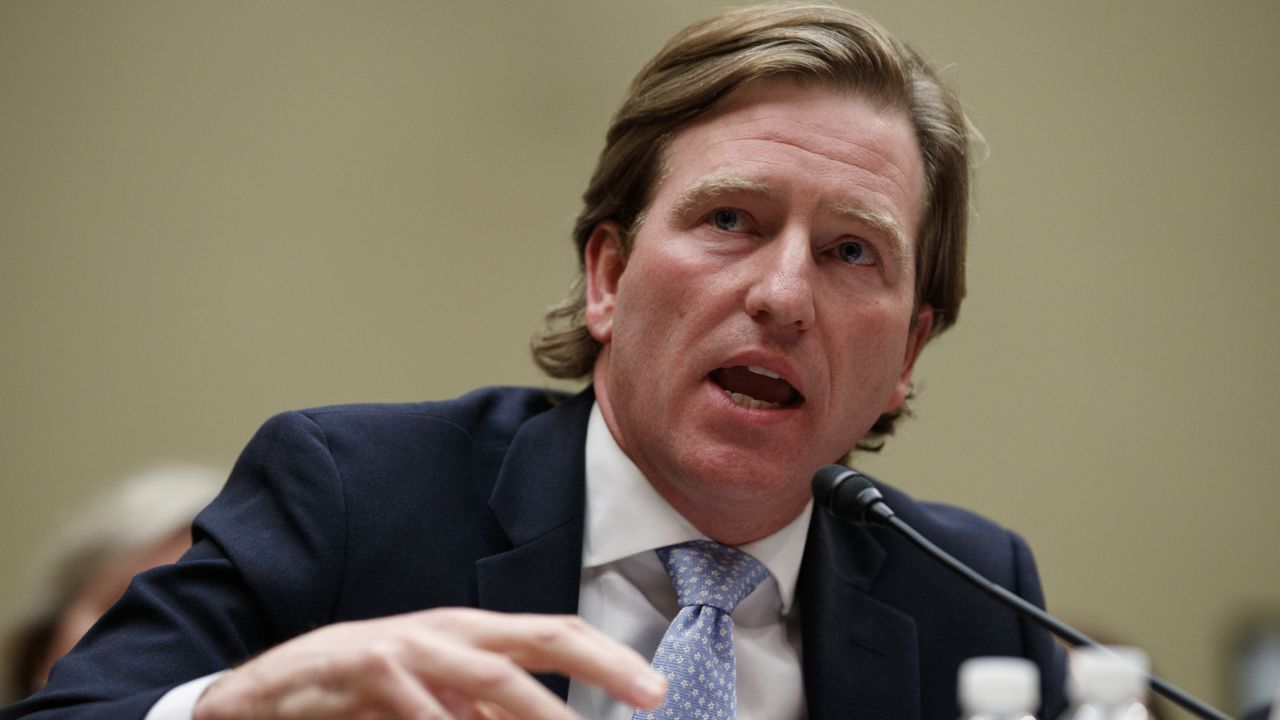 FILE - In this May 22, 2019 file photo, Department of Homeland Security Cybersecurity and Infrastructure Security Agency Director Christopher Krebs testifies on Capitol Hill in Washington. (AP Photo/Carolyn Kaster, File)