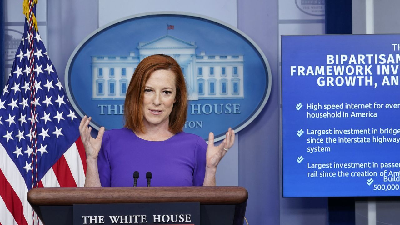 White House press secretary Jen Psaki speaks during the daily briefing at the White House in Washington, Friday, June 25, 2021. (AP Photo/Susan Walsh)