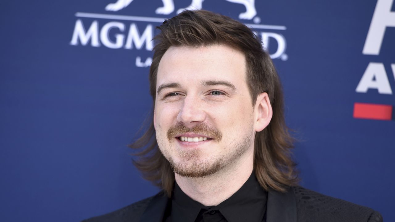 FILE - In this April 7, 2019, file photo, Morgan Wallen arrives at the 54th annual Academy of Country Music Awards in Las Vegas. (Photo by Jordan Strauss/Invision/AP, File)