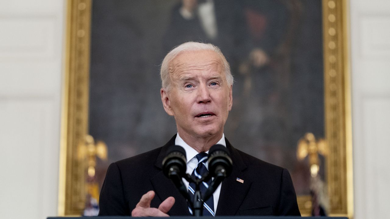 FILE: President Joe Biden speaks in the State Dining Room at the White House, Thursday, Sept. 9, 2021, in Washington. (AP Photo/Andrew Harnik)