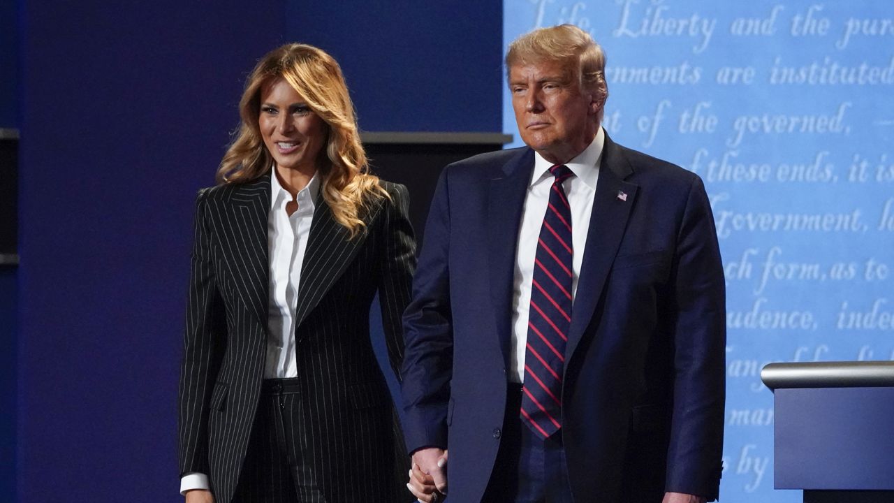 FILE Sept. 29, 2020.  President Trump and first lady Melania Trump have tested positive for the coronavirus, the president tweeted early Friday. (AP Photo/Julio Cortez, File)