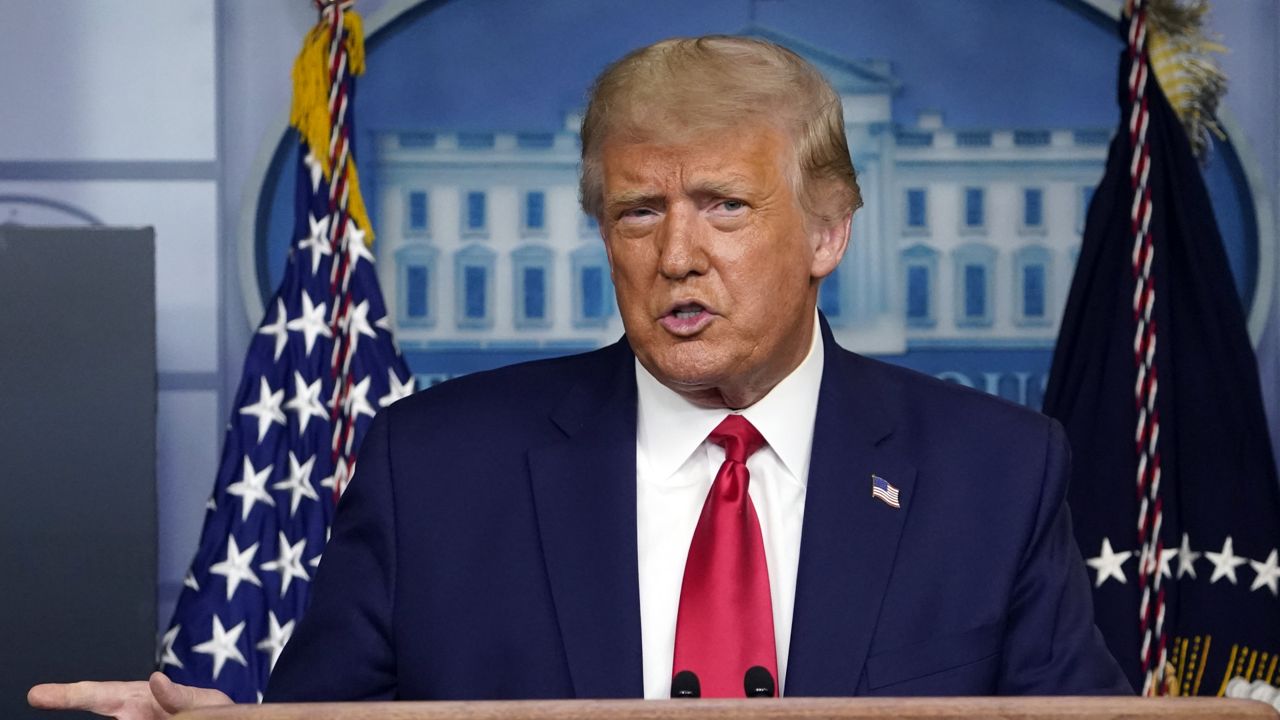 President Donald Trump speaks during a news conference at the White House, Wednesday, Sept. 16, 2020, in Washington. (AP Photo/Evan Vucci)