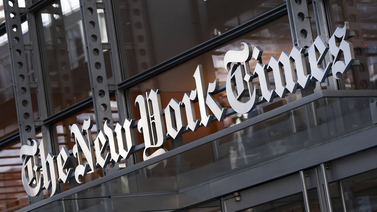 The New York Times was among the websites down Tuesday morning. (AP Photo/Ric Feld, File)