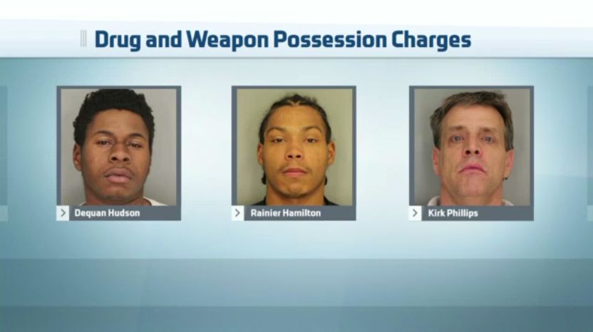 Three Face Drug Weapons Charges Following Car Stop 