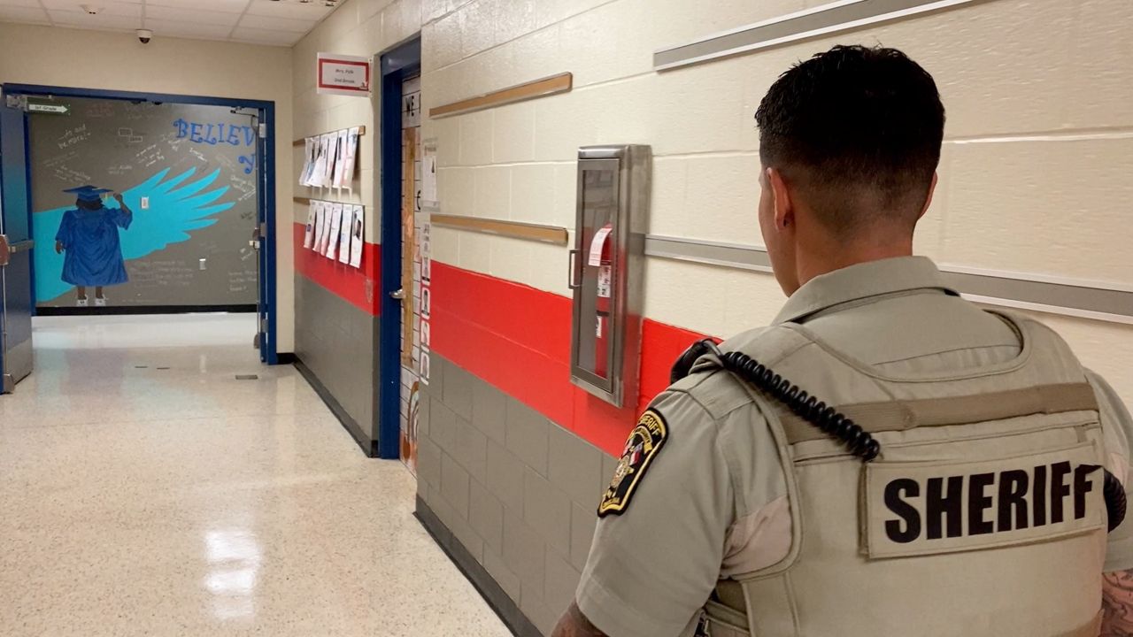One of Union County's new SROs patrols Wingate Elementary