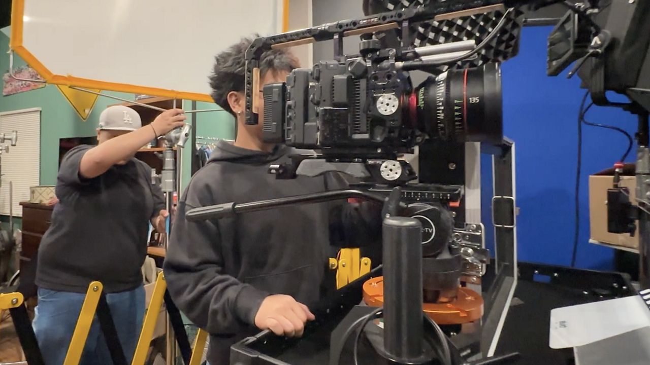 Students at Lawndale High School's  Academy of Cinematic Arts. 