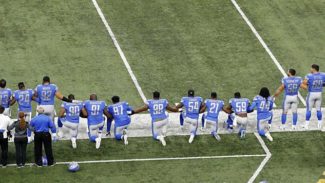 NFL players protesting during National Anthem (AP Photo)