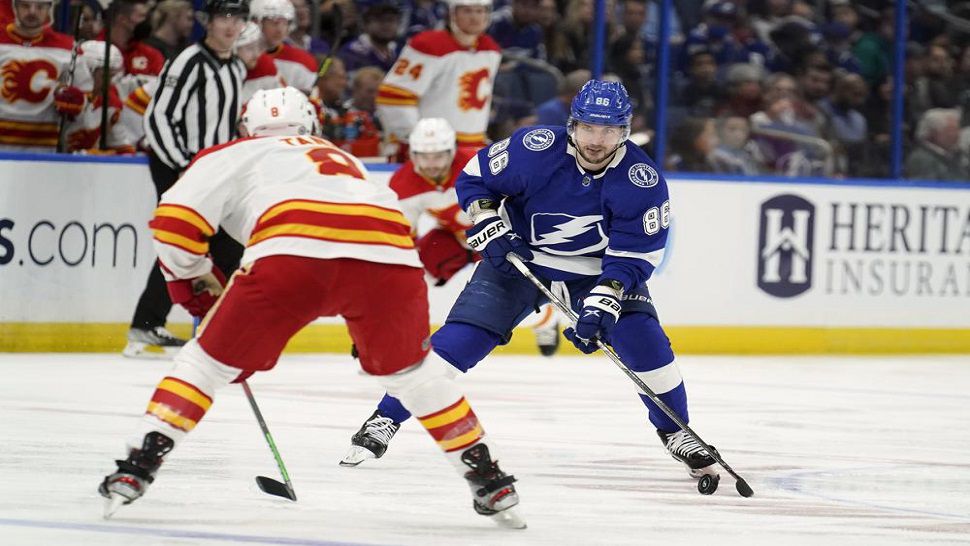 Andrei Vasilevskiy Nikita Kucherov Tampa Bay Lightning beat Calgary Flames