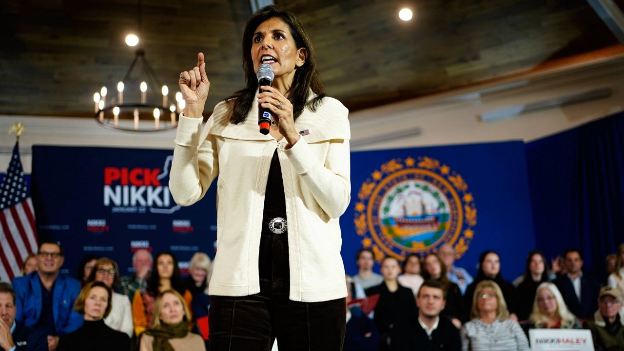 Republican presidential candidate and former U.N. Ambassador Nikki Haley speaks at a town hall campaign event, Tuesday, Jan. 2, 2024, in Rye, N.H. (AP Photo/Robert F. Bukaty)