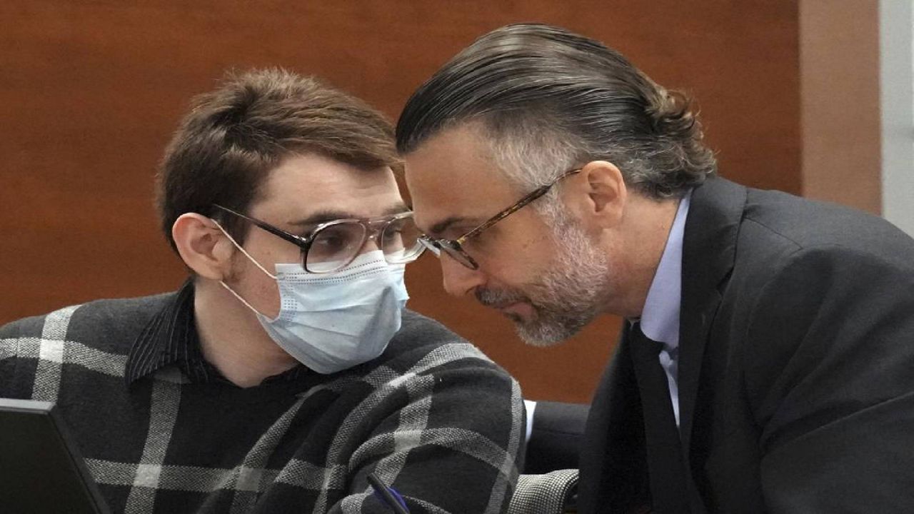  Marjory Stoneman Douglas High School shooter Nikolas Cruz speaks with Capital defense attorney Casey Secor during the penalty phase of his trial at the Broward County Courthouse in Fort Lauderdale, Fla., on Aug. 17, 2022. Attorneys for Florida school shooter Nikolas Cruz are about to present their case Monday, Aug. 22 2022, for why they believe he should be sentenced to life in prison and not death. (Amy Beth Bennett/South Florida Sun Sentinel via AP, Pool, File)