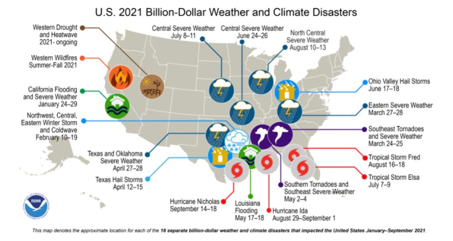 Near-record year for billion-dollar weather disasters