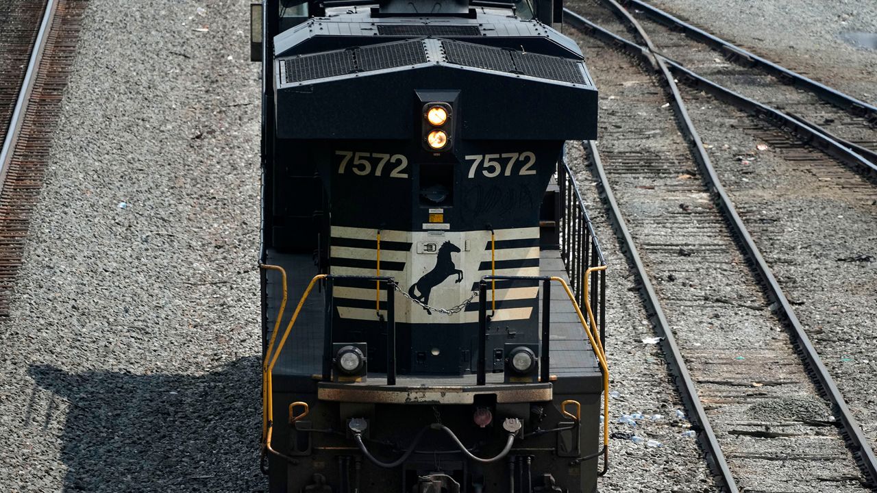 A Norfolk Southern train.