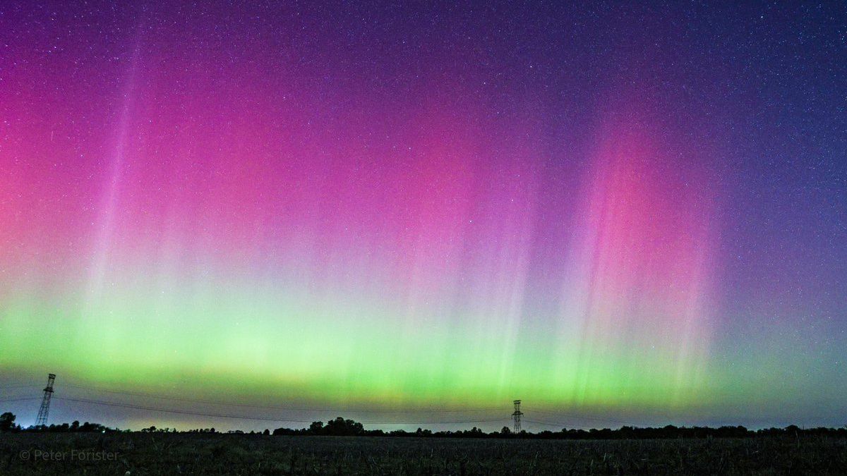 Storm chaser Peter Forister captured this image of the northern lights in Jonesburg, Mo. on April 23, 2023. (Credit: Instagram/@forecaster25)