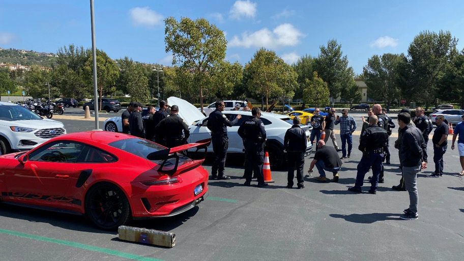 Police from numerous area law enforcement agencies converged on Newport Beach to snag traffic violators in what is expected to be a summer-long enforcement project (Photo courtesy of Newport Beach Police Department)