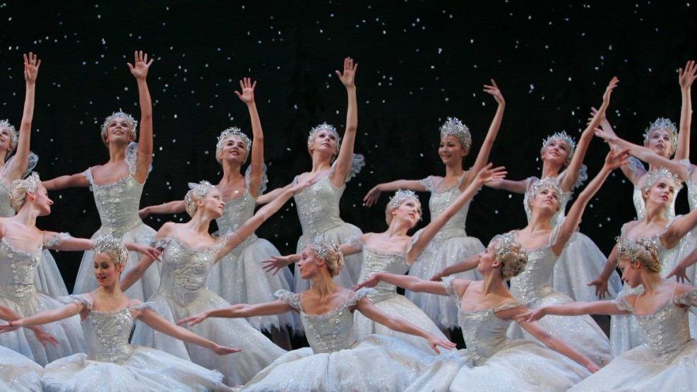 This Dec. 5, 2019 image released by the New York City Ballet shows Megan Fairchild, center, as the Dewdrop in the New York City Ballet's "The Nutcracker" in New York. (Erin Baiano/New York City Ballet via AP)