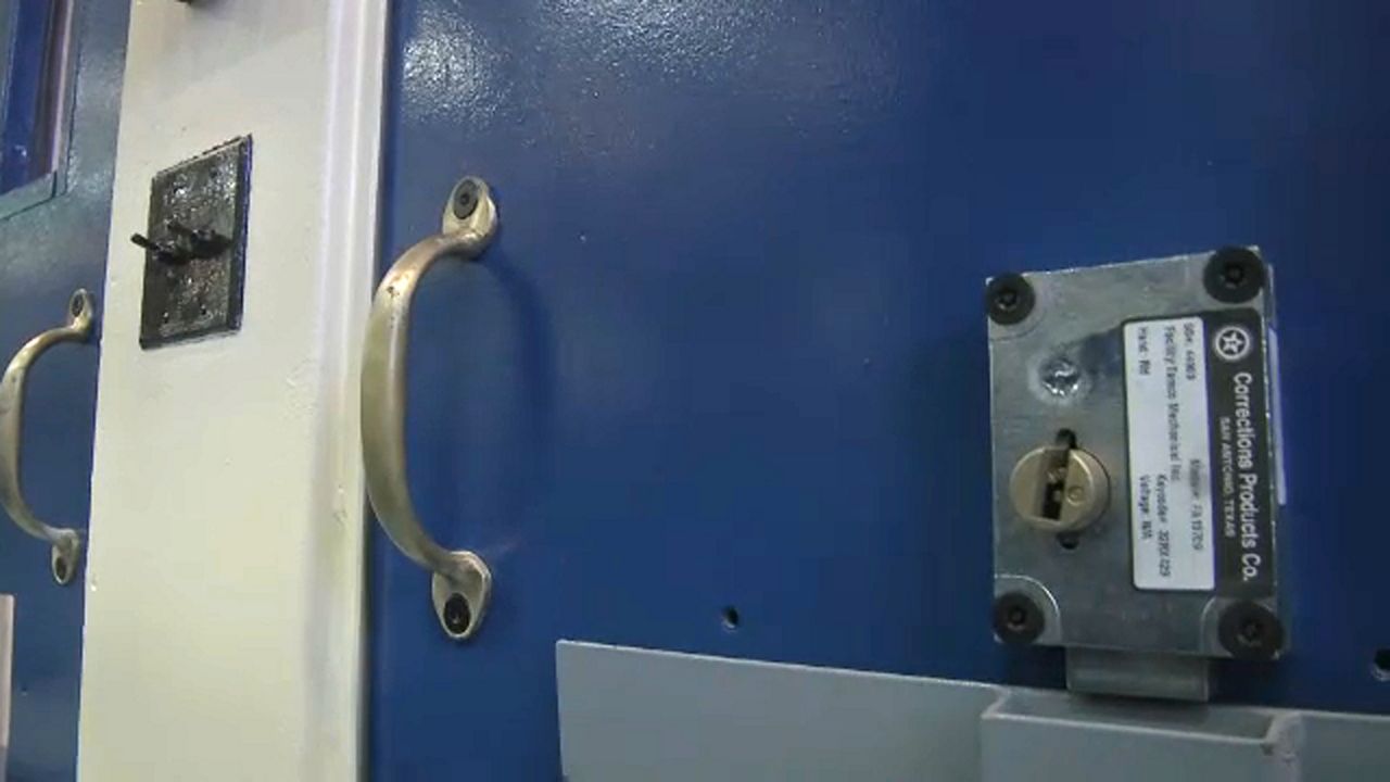 a cell door on Rikers