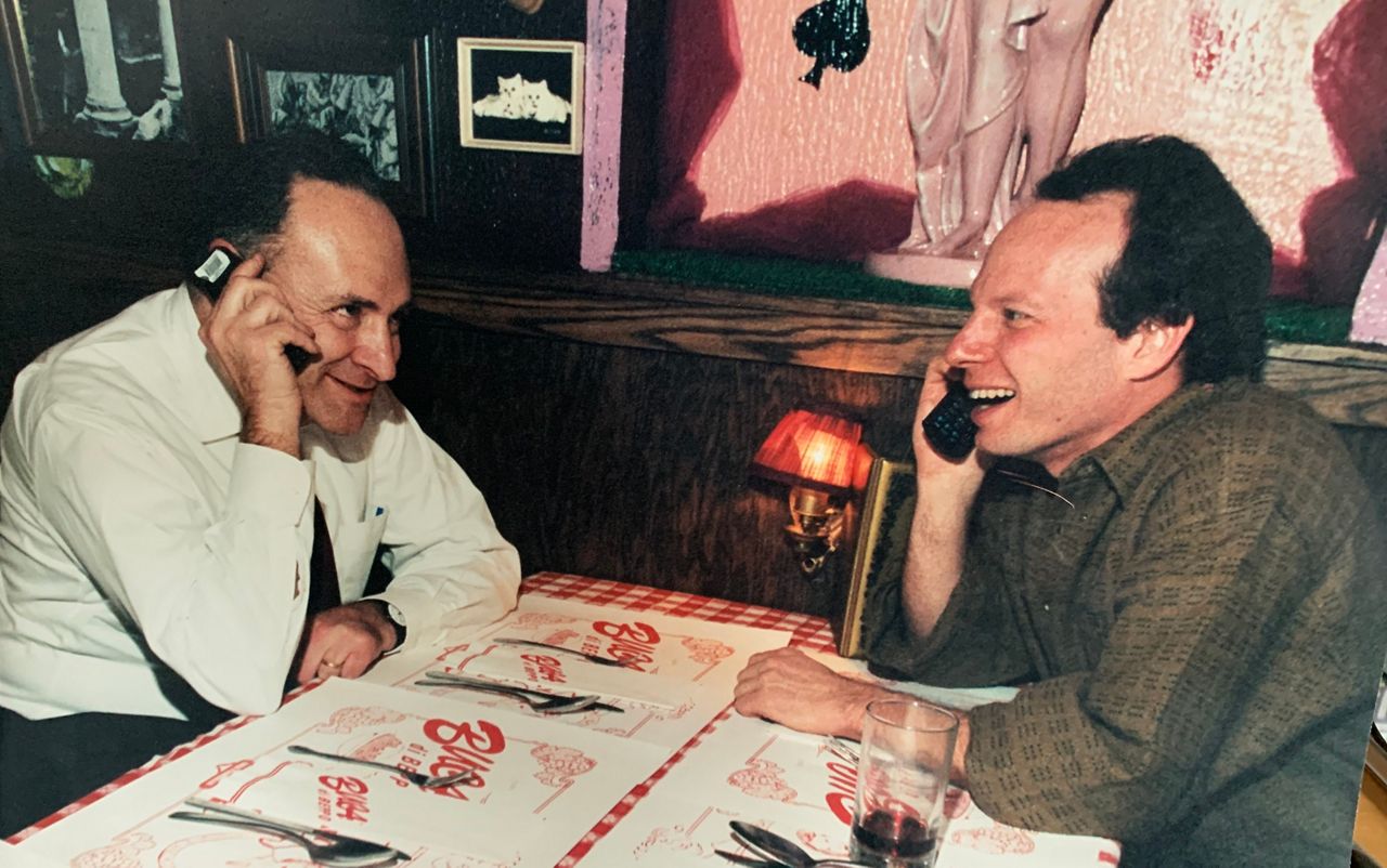 A photo of Schumer with Jim Kessler.