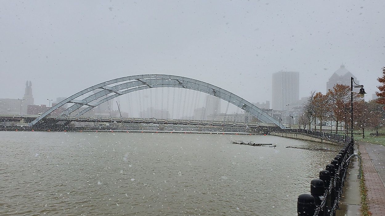 A snow Frederick Douglass Susan B Anthony Bridge