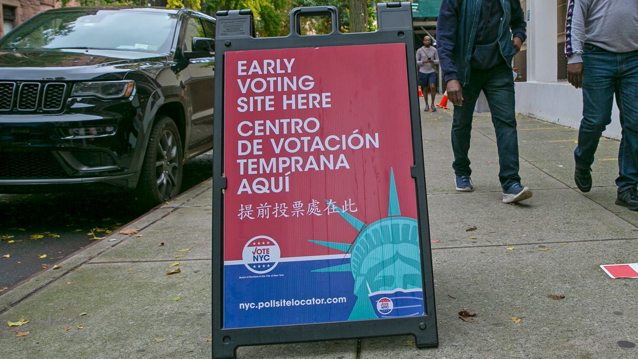 An early voting sign outside a polling place in 2022.