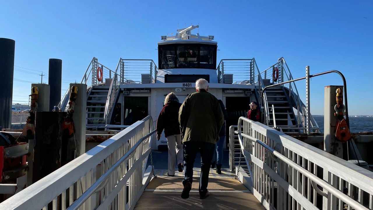 An NYC Ferry is pictured.