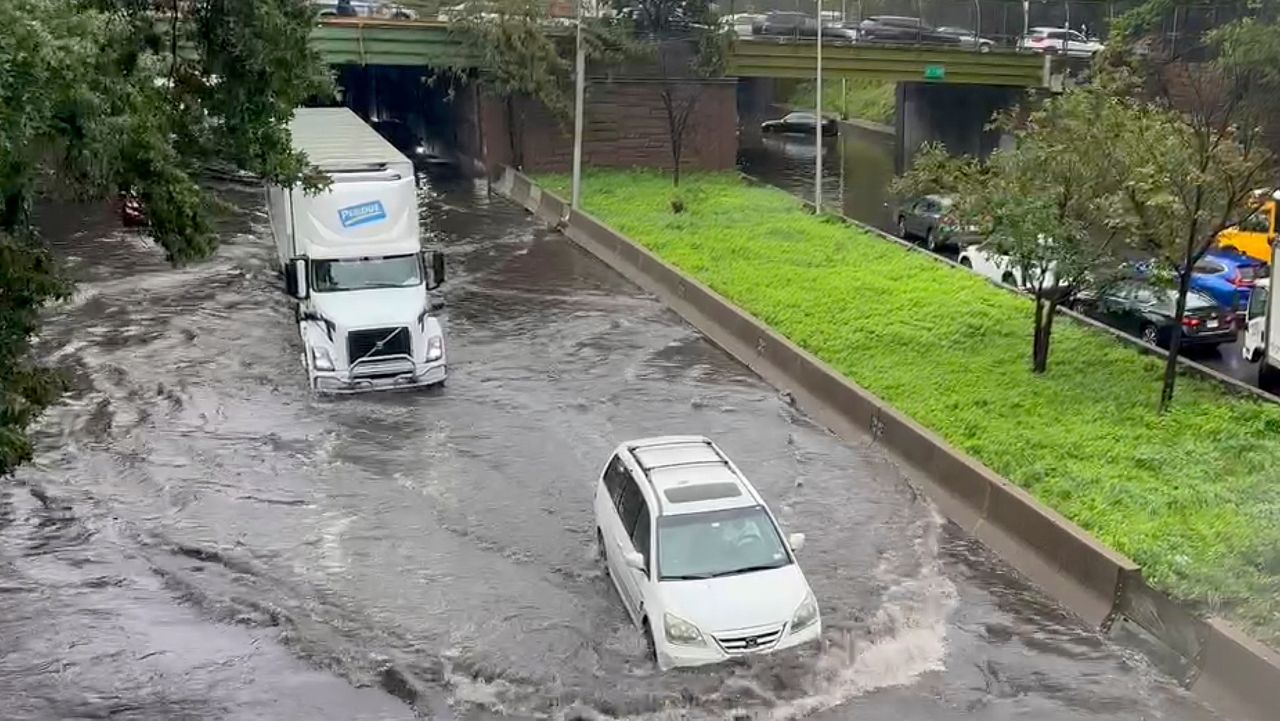 Flooded roads