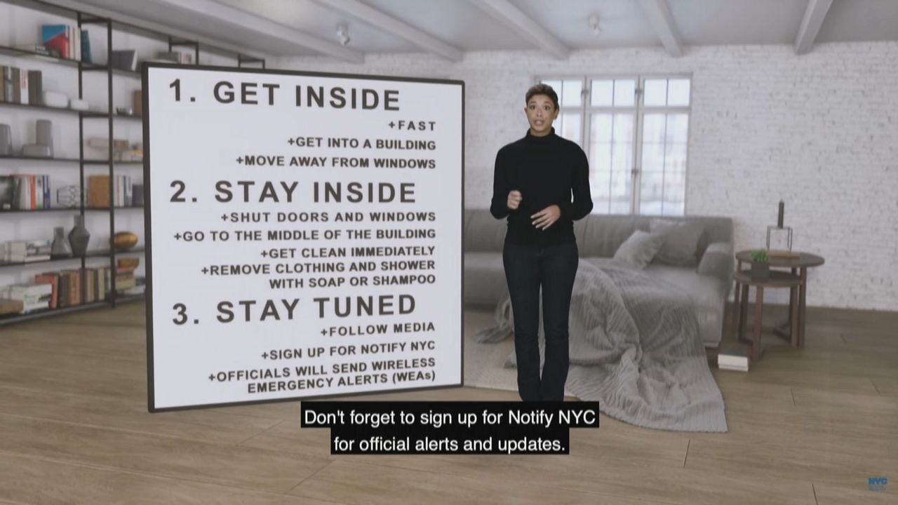 The New York City Emergency Management Department released a PSA Monday outlining steps for New Yorkers to take in the event of a nuclear blast. (NYCEM)