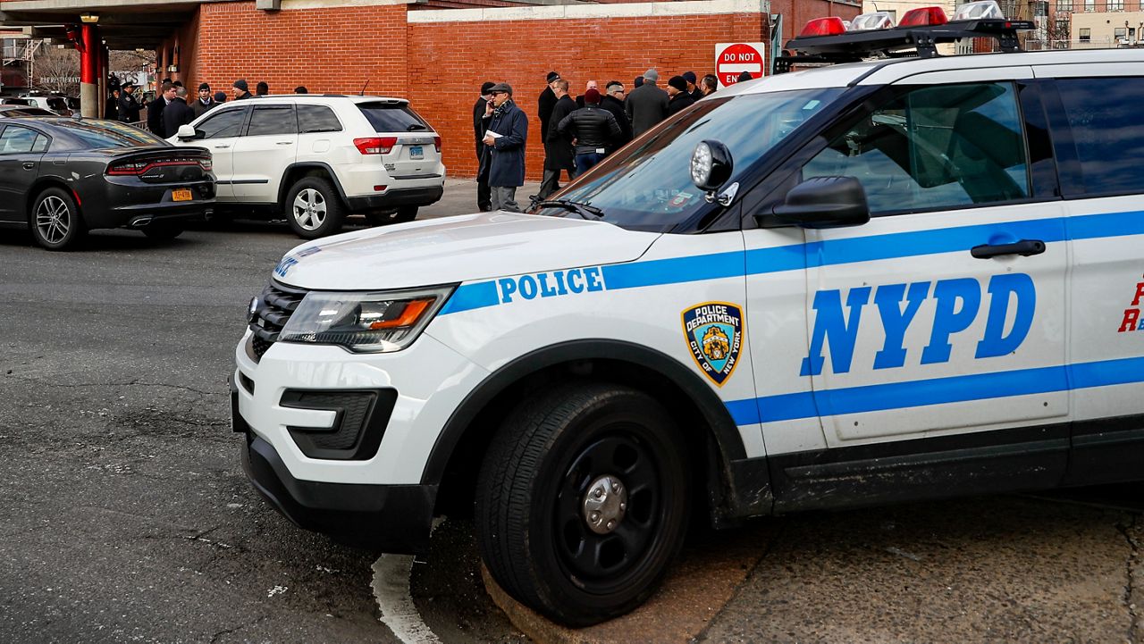 An NYPD car is pictured on Sunday, Feb. 9, 2020 in New York.