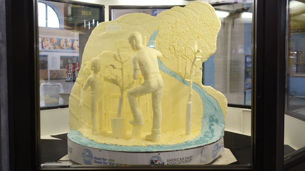 other side of 2024 new york state fair butter sculpture