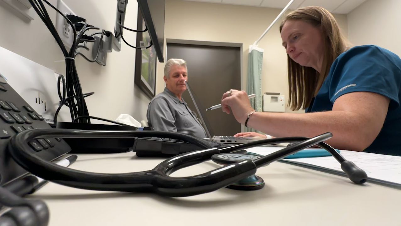 Veteran, Arthur Konkel receives care at the new Oconomowoc VA outpatient clinic.