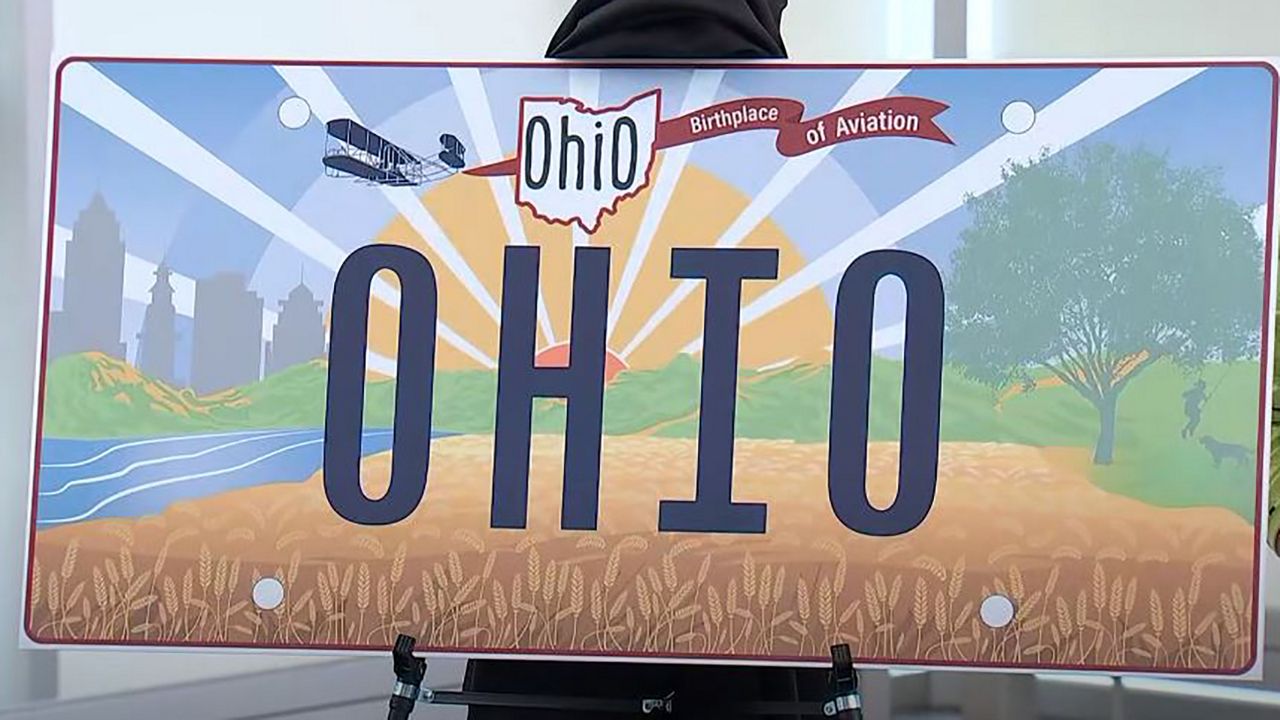 DeWine unveils new 'Sunshine in Ohio' license plate design