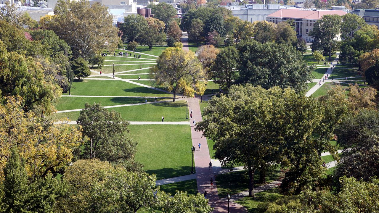 Bored students in Lawrence Tower, a quarantine dorm, have posted messages in their windows.