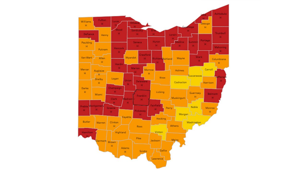 Ohio COVID-19 map