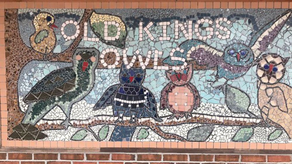 The Owl mosaic at Old Kings Elementary School in Flagler County. (Flagler Schools)