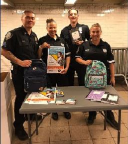NYPD collects backpacks for back to school drive
