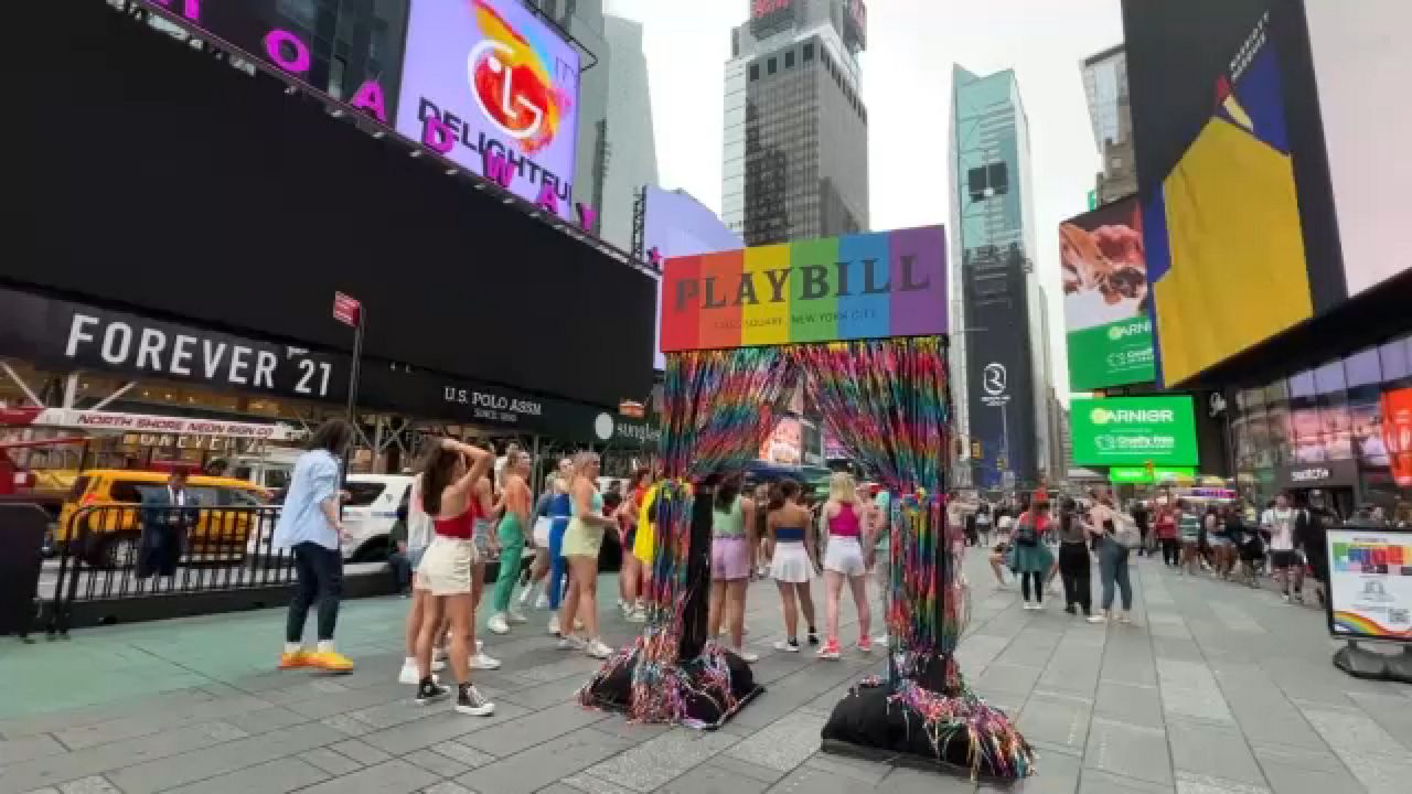 Times Square Dressed in Pride Flag Colors to Kick Off Pride Weekend Events