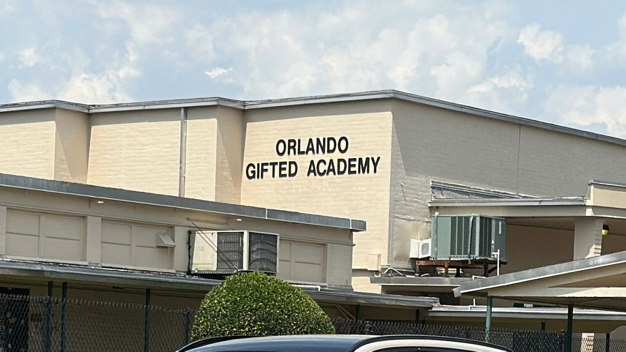 Current exterior of the Orlando Gifted Academy. The school is set to begin construction on a new facility and campus renovations in 2026. (Spectrum News/Nick Allen)