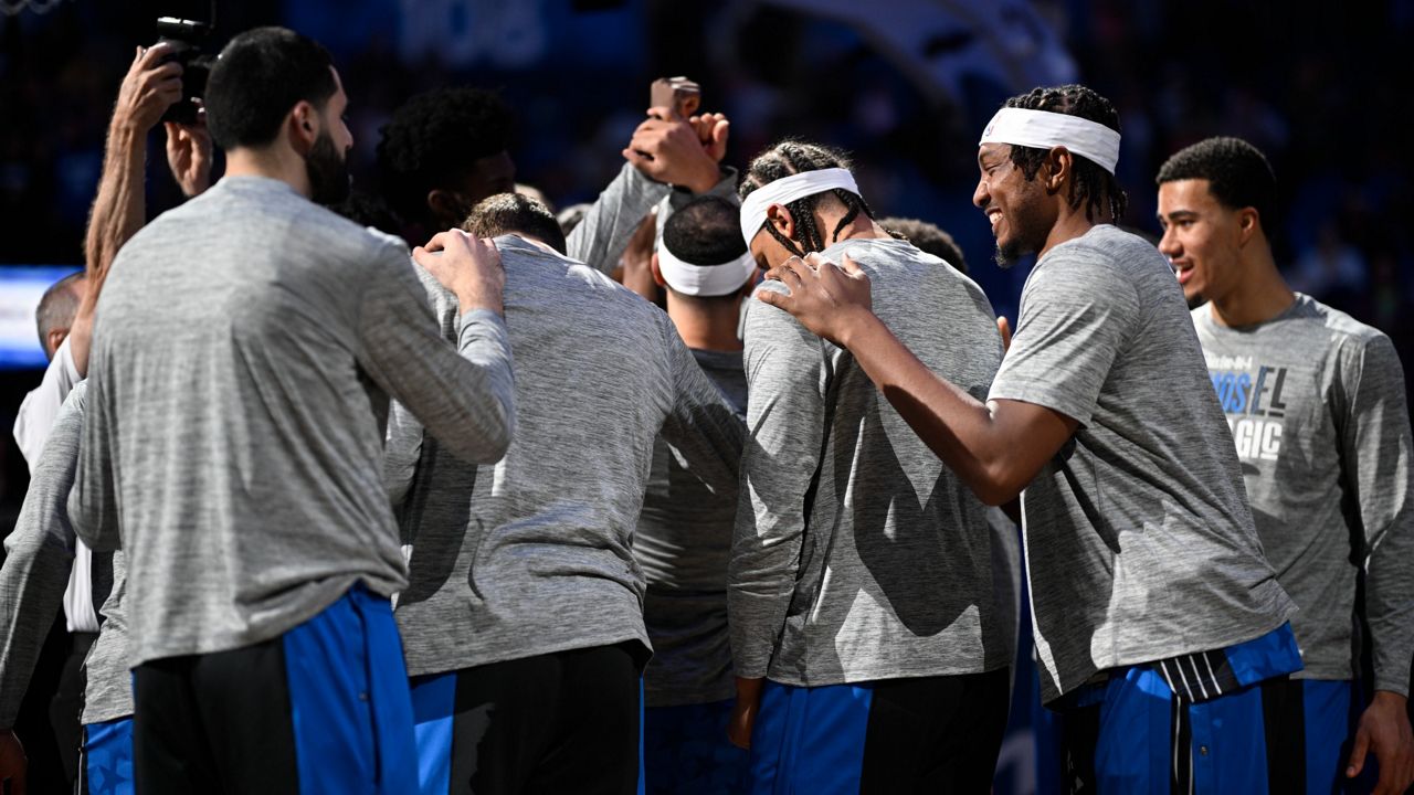 The Orlando Magic are working together to try to finish the regular season strong. (AP Photo/Phelan M. Ebenhack)