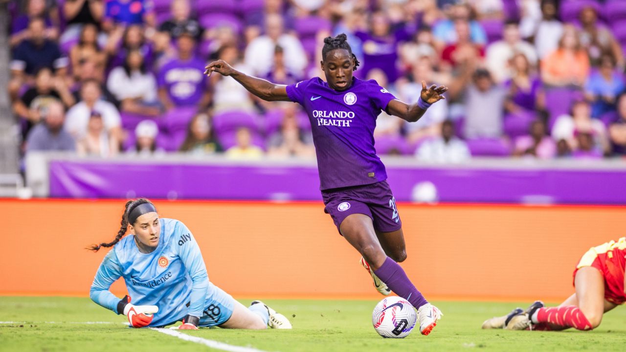 Orlando Pride forward Barbra Banda is one of 30 nominees worldwide for soccer's Women's Ballon d'Or. (Photo Courtesy of Orlando Pride/Mark Thor)