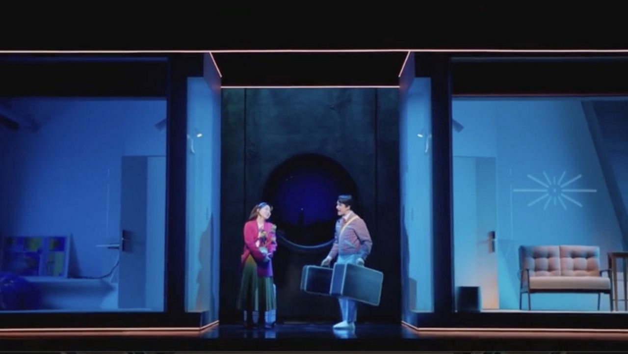 Helen J. Shen and Darren Criss in “Maybe Happy Ending.” (Spectrum News NY1)