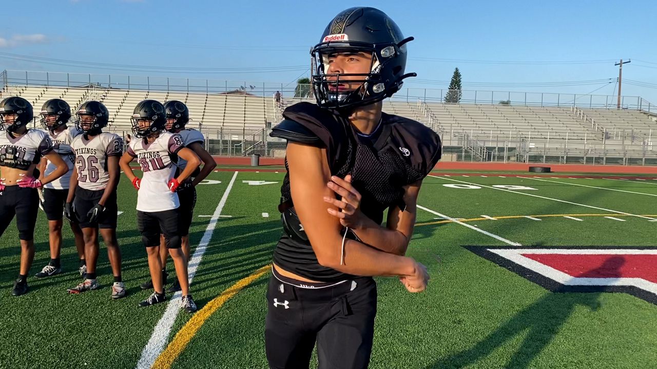 Oscar Rios is a quarterback at Downey High School. (Spectrum News/Timothy Parker)