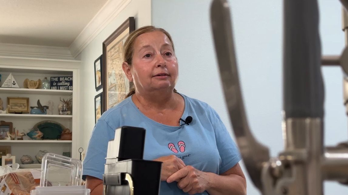 DeLand resident Pam Teator describes the damage Hurricane Milton caused to her property, and the effects of the storm that she’s still dealing with months later. (Spectrum News/Devin Martin)