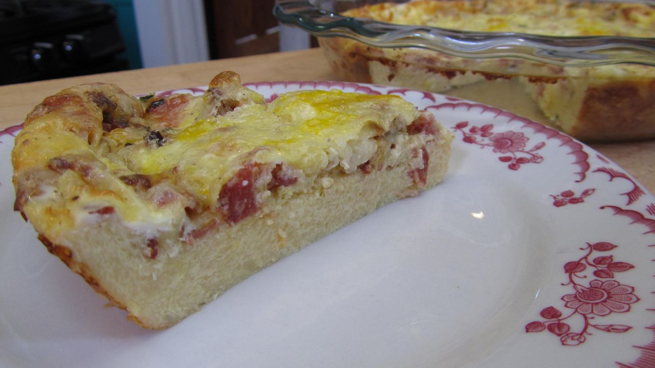Bacon, Onion and Cheddar Quiche