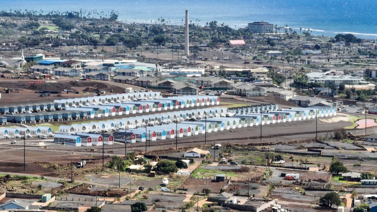 FEMA built 167 temporary housing units for fire survivors in Lahaina. (Honolulu Civil Beat/Nathan Eagle)