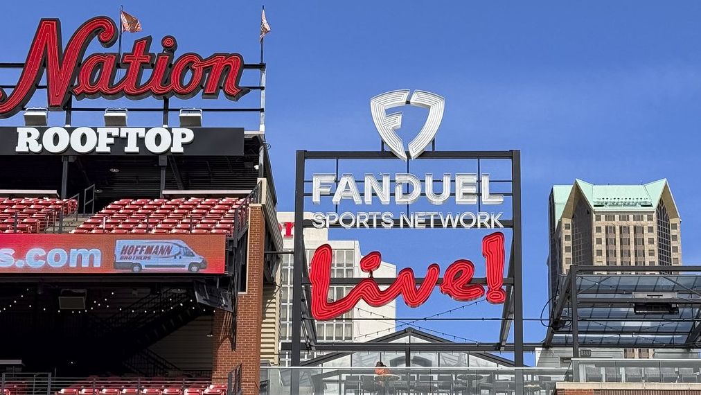 FanDuel Sports Network sign at Ballpark Village. (Courtesy: Dilip Vishwanat/SLBJ)