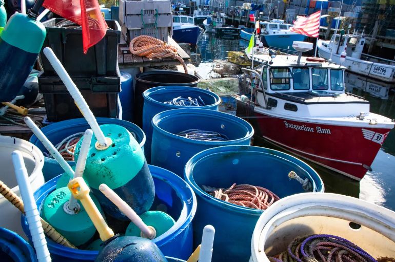 Lobster boats and gear populate wharves along Portland's waterfront in this Nov. 16, 2021, file photo. (Troy R. Bennett / Bangor Daily News)