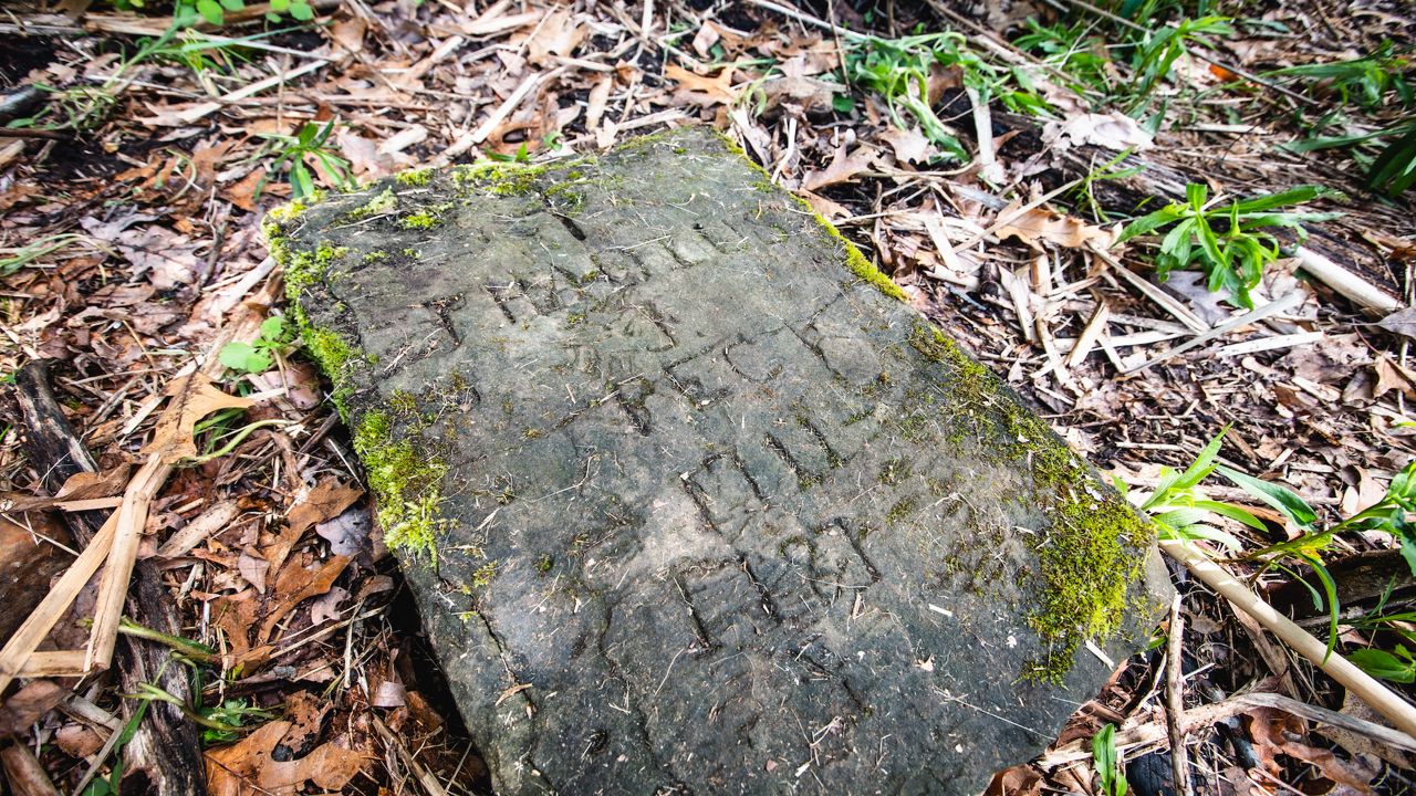 Although little is known about the stone definitively, it does not mark a grave, a least not in that spot. (Photo courtesy of city of Cuyahoga Falls)